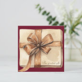 Wintergeschenk Foto Schwangerschaft Ankündigung (Stehend Vorderseite)