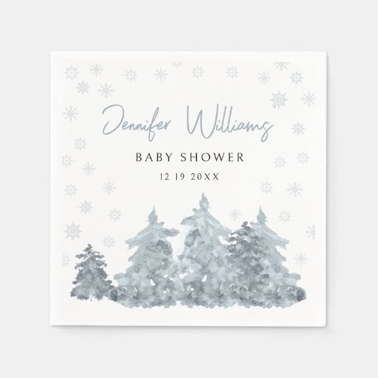 Wintergeschlechtsneutrale Babydusche Serviette (Vorderseite)