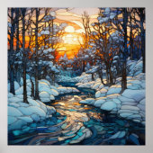 Wintergestanztes Glasposter Poster (Vorne)