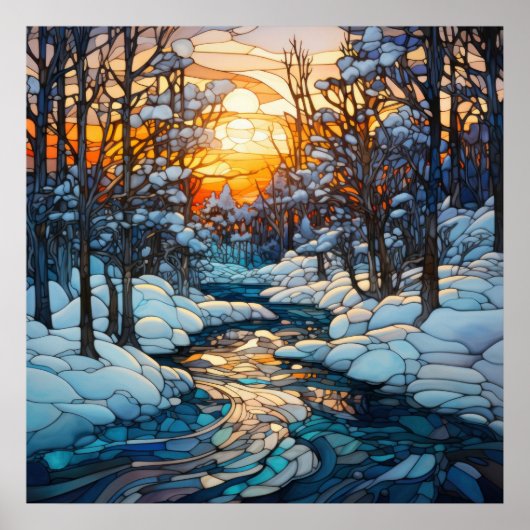 Wintergestanztes Glasposter Poster (Vorne)