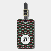 Wintergestricken Zickzack personalisiertes Design Gepäckanhänger (Vorderseite vertikal)