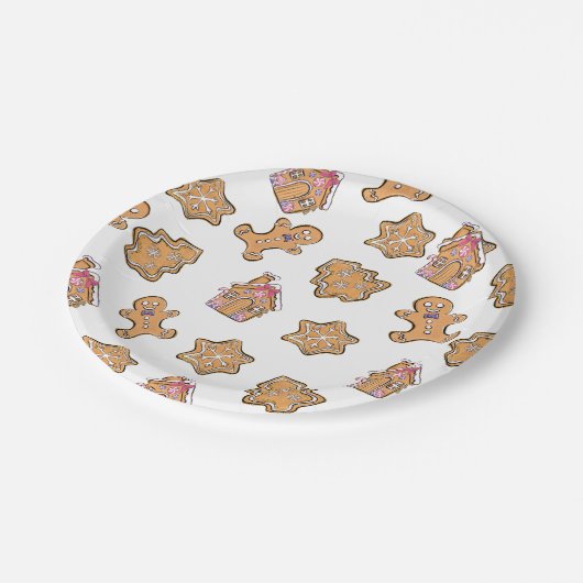 Wintergingerbrot, süße Leckerei Pappteller (Schrägansicht)