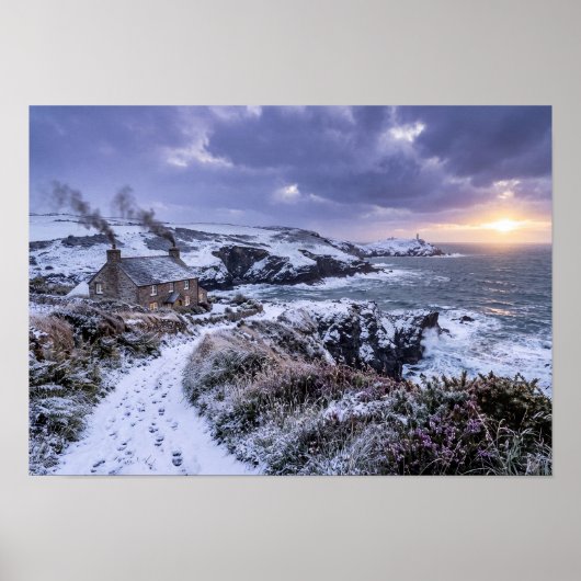 Winterglanz an der Küste von Cornwall Poster (Vorne)