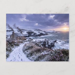 Winterglanz an der Küste von Cornwall Postkarte