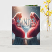 Wintergloves mit Schneeflocken Karte (Gelbe Blume)