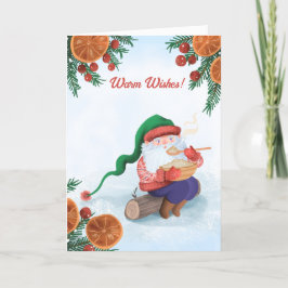 Wintergnome im Schnee Feiertagskarte