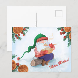 Wintergnome im Schnee Postkarte