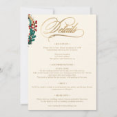 Wintergoldelfenbein in einer kalligraphischen Hoch Einladung (Rückseite)