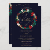 Wintergoldmarinade in einer kalligraphischen Hochz Einladung (Vorne/Hinten)