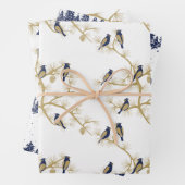 Wintergoldmuster für den Blauen Vogel Geschenkpapier Set (Beispiel)