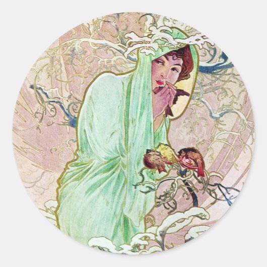 Wintergöttin Runder Aufkleber (Vorderseite)