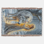 Wintergöttin & Weißer Wolf Decke (Vorderseite)