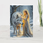 Wintergöttin & Weißer Wolf Karte (Rückseite)