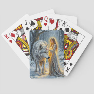 Wintergöttin & Weißer Wolf Spielkarten