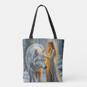 Wintergöttin & Weißer Wolf Tasche (Rückseite)