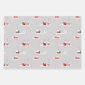 Wintergräber, Eisbär, Schneeflocken koordiniert Geschenkpapier Set (Vorderseite 2)