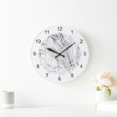 Wintergras im Schnee Große Wanduhr (Zuhause)