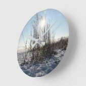Wintergras - runde wanduhr (Winkel)