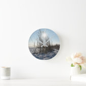 Wintergras - runde wanduhr (Zuhause)