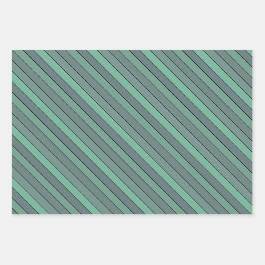 Wintergraue und graue Streifen auf Aquarellpapier Geschenkpapier Set (Vorderseite 2)