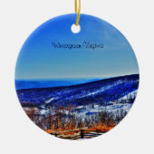 Wintergreen Virginia Mountain Ski Resort im Winter Keramik Ornament (Vorne)