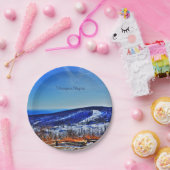 Wintergreen Virginia Mountain Ski Resort im Winter Pappteller (Party)