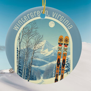 Wintergreen Virginia Ski-Souvenir Keramik Ornament