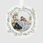 Wintergrün 2 Foto nur verheiratet Verzierung Ornament (Rückseite)