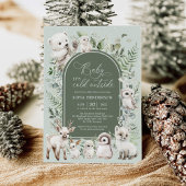 Wintergrün Arktische Tiere neutrale Babydusche Einladung