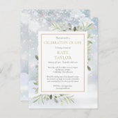 Wintergrün - Beerdigung des Lebens Ankündigungspostkarte (Vorne/Hinten)