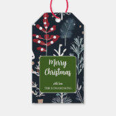 Wintergrün botanisch Merry Christmas Geschenkanhänger (Vorderseite)