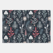 Wintergrün Botanischer Feiertag Geschenkpapier Set (Vorderseite)