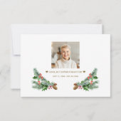 Wintergrün Bouquet Foto in Erinnerung Dankeskarte (Rückseite)