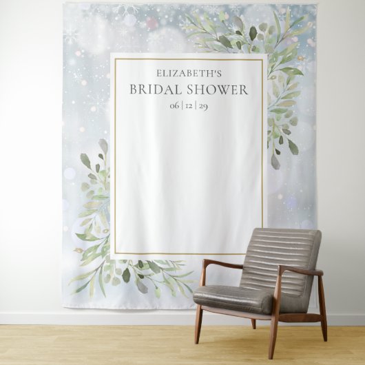 Wintergrün Brautparty Foto Stand Hintergrund Wandteppich (Beispiel)