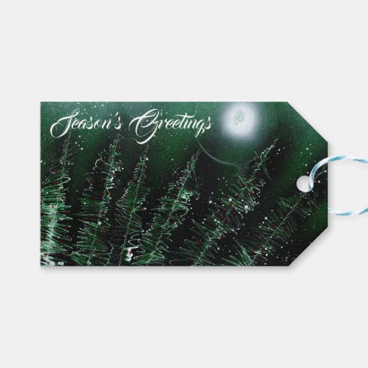 Wintergrün der Jahreszeit Geschenkanhänger (Vorderseite (Horizontal))