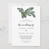 Wintergrün die Hochzeit der Einladung (Vorderseite)