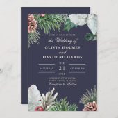Wintergrün Einladung Hochzeit (Vorne/Hinten)