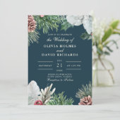 Wintergrün Einladung Hochzeit (Stehend Vorderseite)