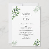 Wintergrün Einladung Hochzeit (Vorderseite)