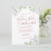 Wintergrün Einladung Hochzeit (Stehend Vorderseite)