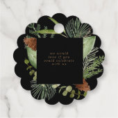 Wintergrün elegant Save the Date Geschenkanhänger (Rückseite)