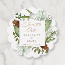 Wintergrün elegant Save the Date