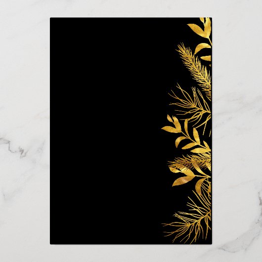 Wintergrün, elegante Foto-Urlaubskarte Folieneinladung (Rückseite)