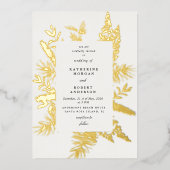 Wintergrün, elegante Hochzeitseinladung Folieneinladung (Vorderseite)