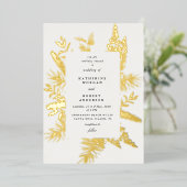 Wintergrün, elegante Hochzeitseinladung Folieneinladung (Stehend vorne)