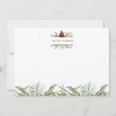 Wintergrün Elegante Monogram Note Card Mitteilungskarte (Vorderseite)