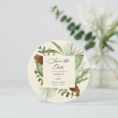 Wintergrün elegantes Save the Date Foto Einladung (Stehend Vorderseite)