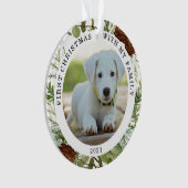 Wintergrün Erstes Weihnachtsfest Foto Ornament (Vorderseite)