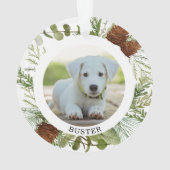 Wintergrün Erstes Weihnachtsfest Foto Ornament (Rückseite)