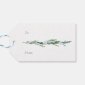 Wintergrün „Frohe Weihnachten“ Geschenkanhänger (Rückseite Horizontal)